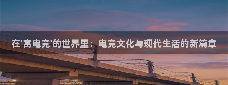 MK电竞：在\'寓电竞\'的世界里：电竞文化与现代生活的新篇章